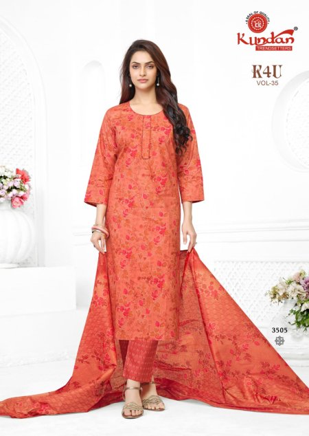 k4u Vol 35 By Kundan Pure Cotton Printed Readymade Dress